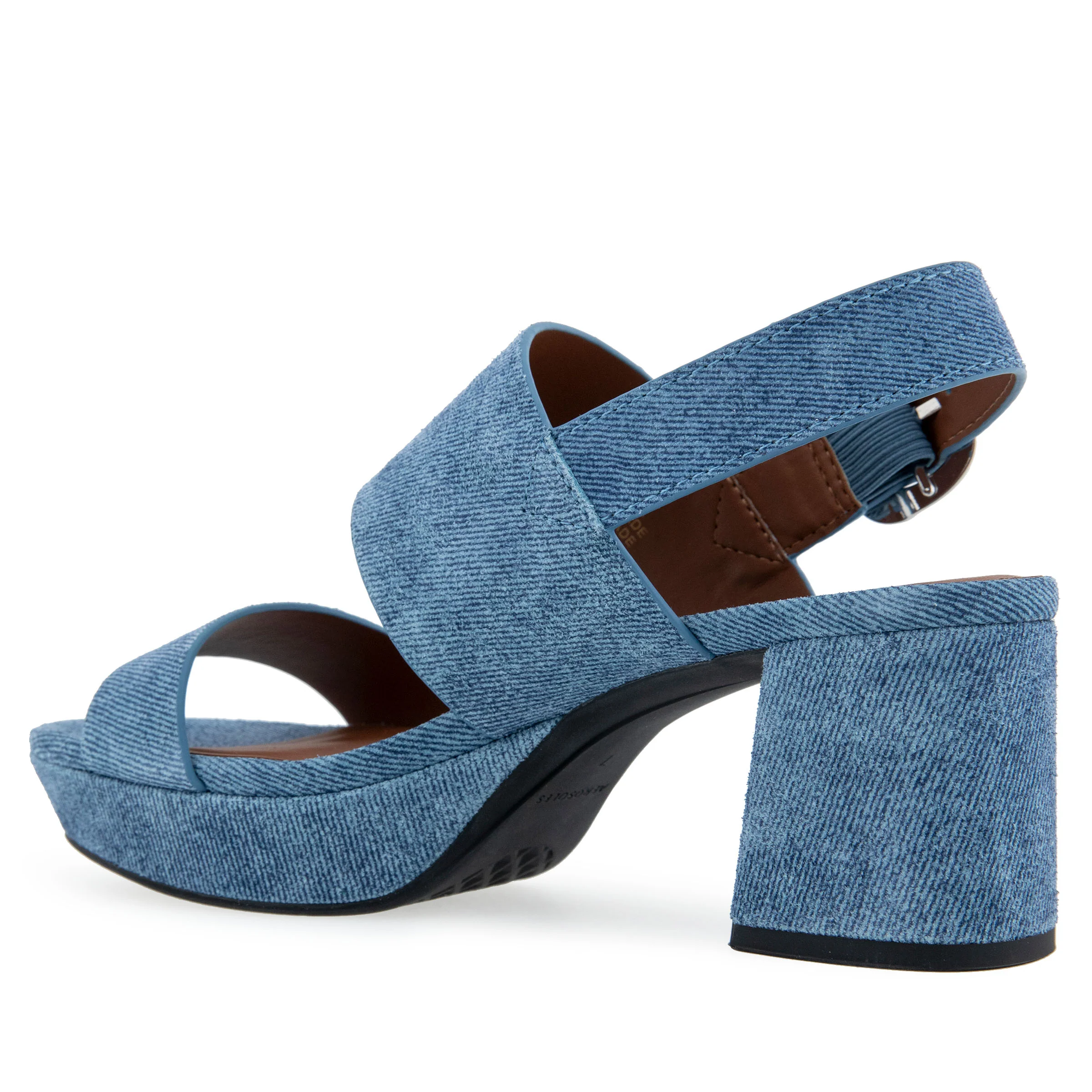 Camera Sandal Platform | Blue Jean Denim Suede - Image 2