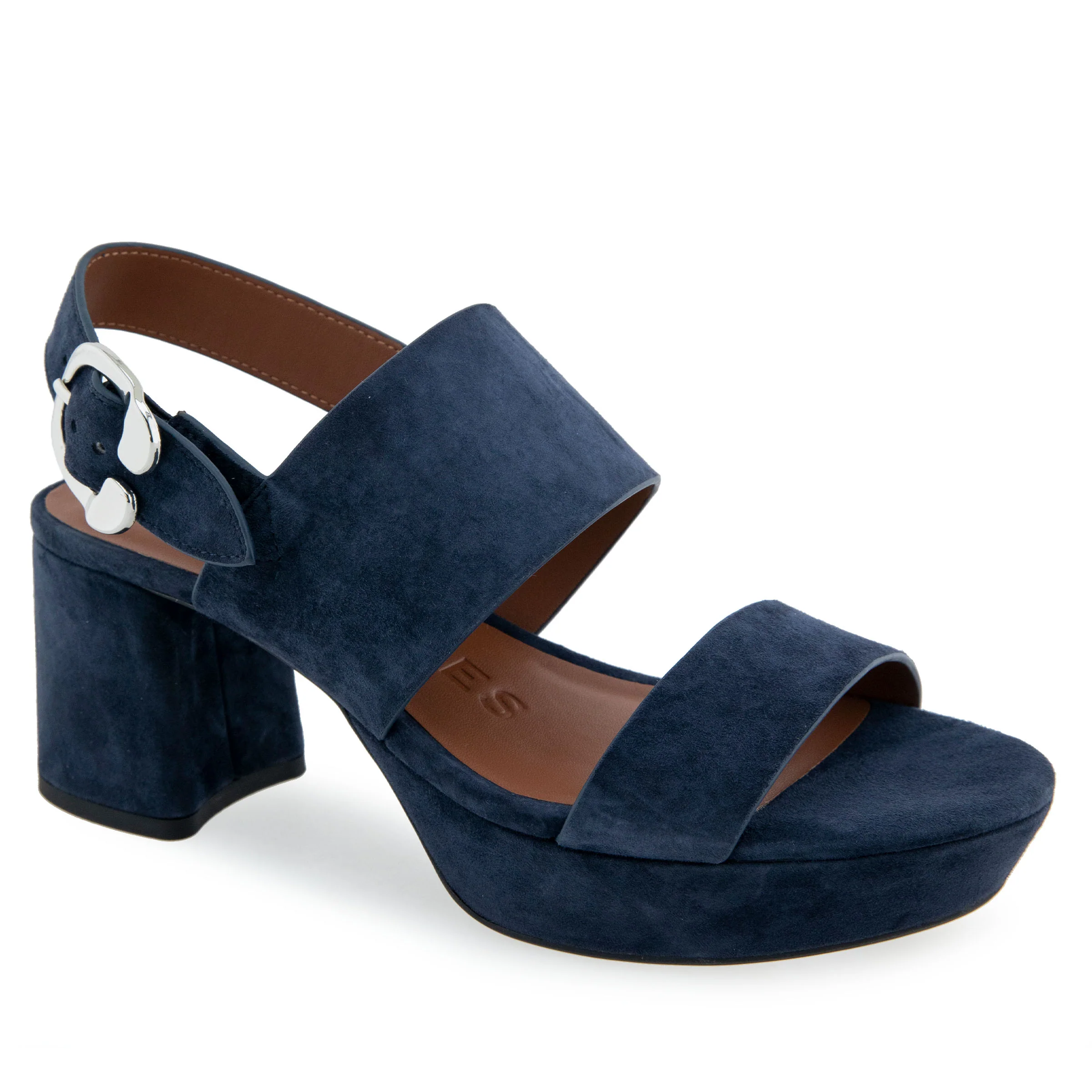 Camera Sandal Platform | Navy Suede