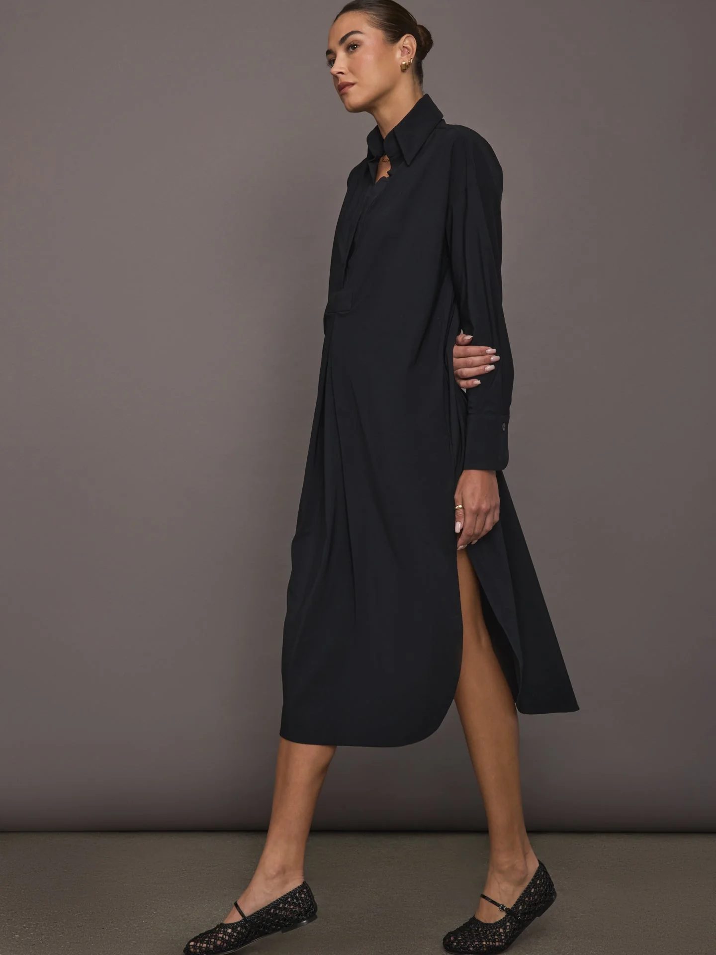 Ona | Tropez Oversized Shirt Dress | Black - Image 2