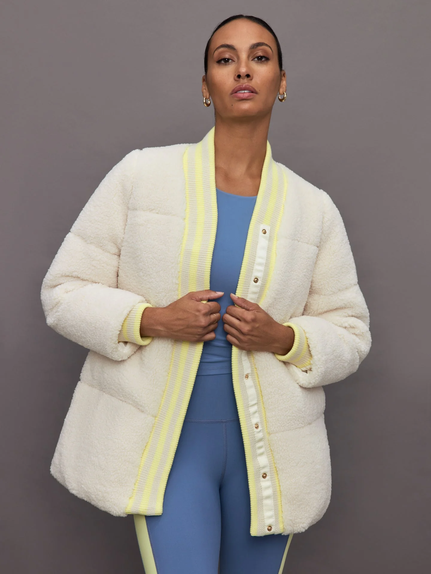 Carbon38 | Sherpa Puffer Jacket | Natural Sherpa