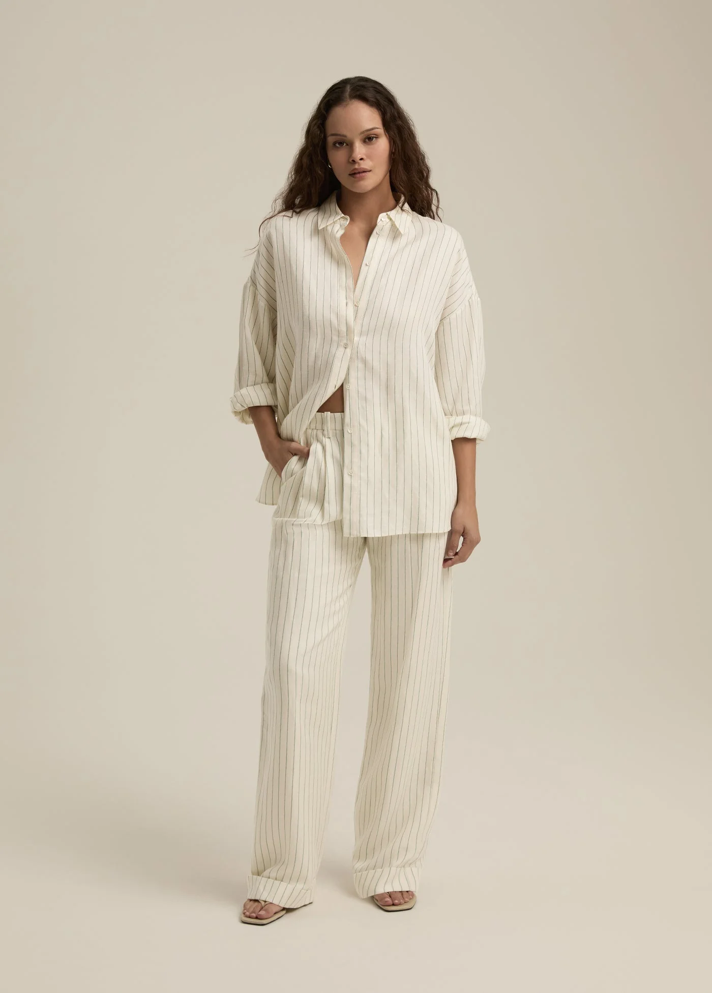 The Paige Pant | Emerald Stripe