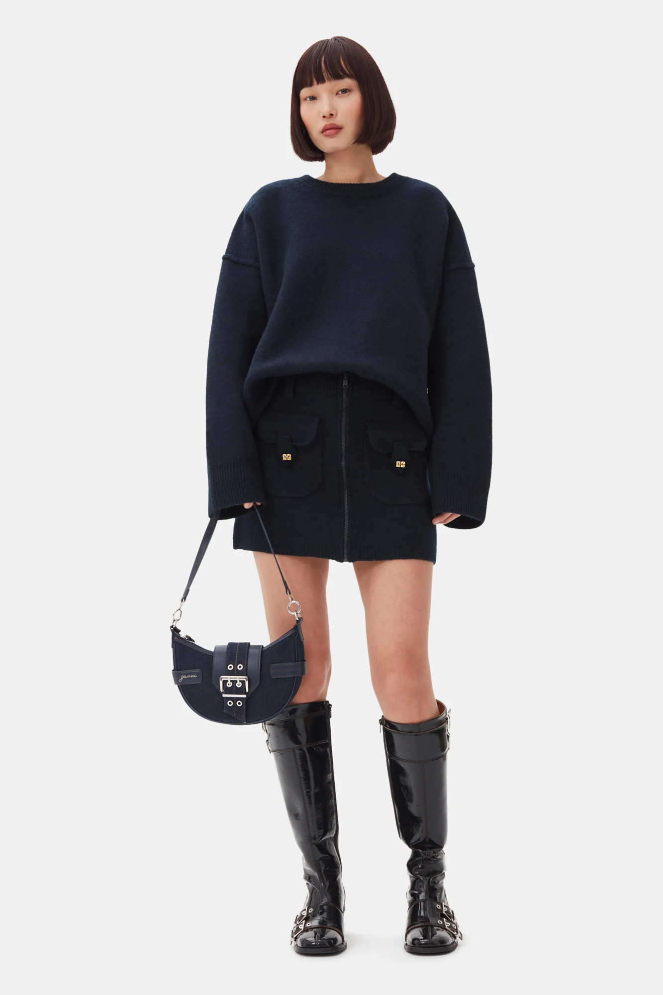 Bucky Bag Small Crossbody Denim | Dark Navy - Image 4