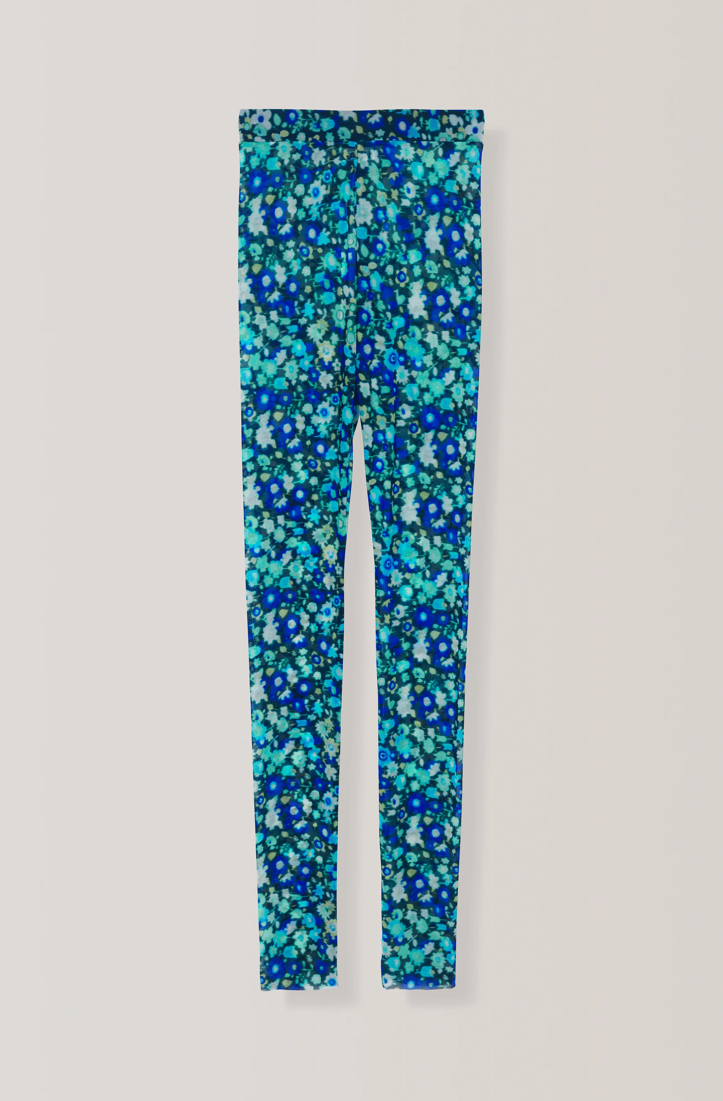 Floral Mesh Leggings | Azure Blue