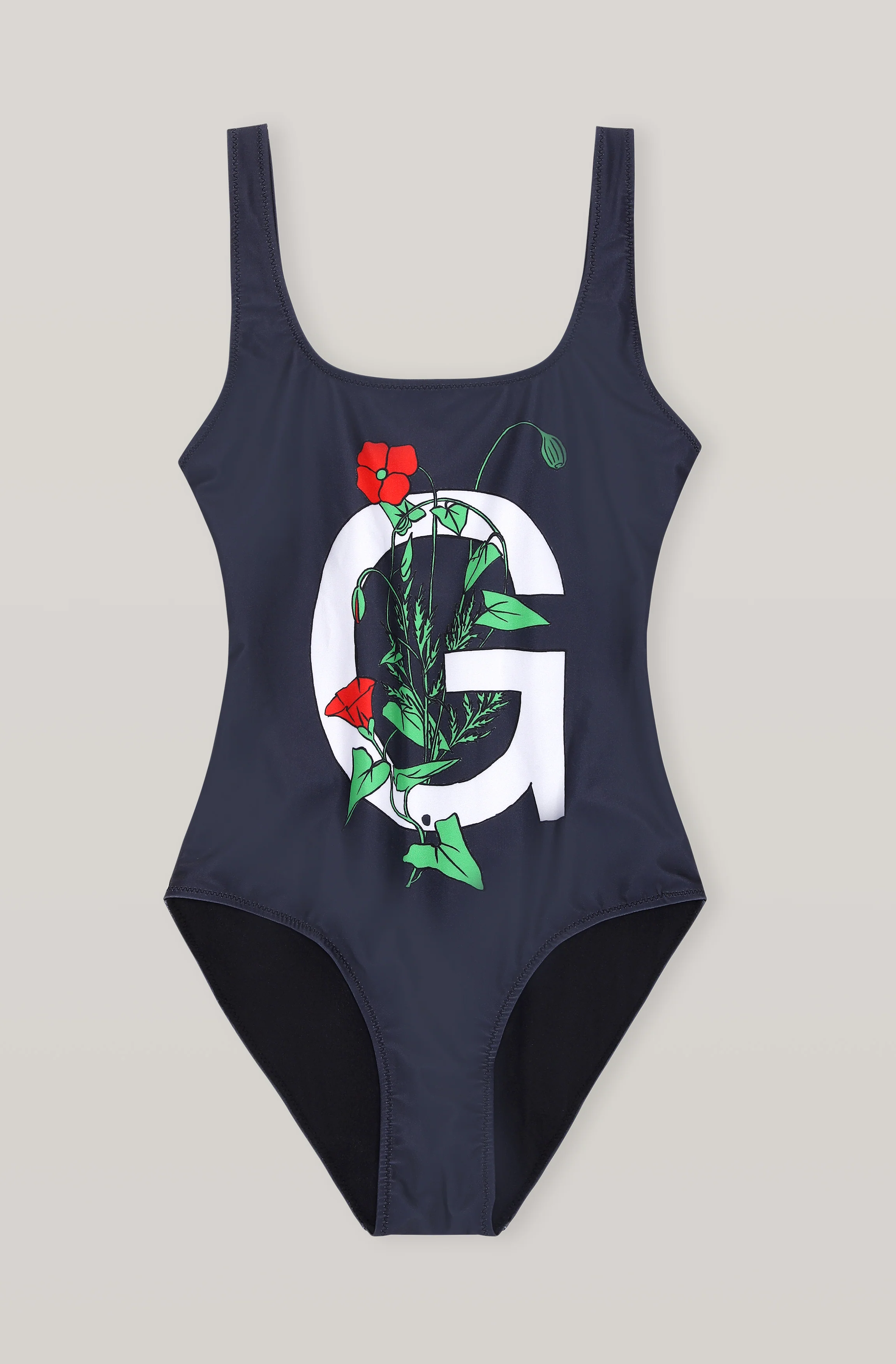 Flower Graphic One-Piece Swimsuit | Phantom