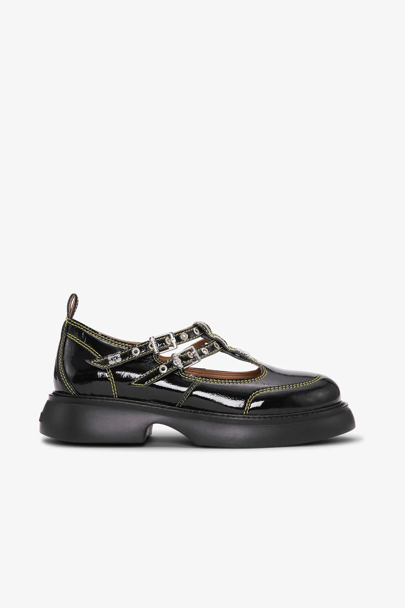 Mary Jane Shoes | Black/Yellow