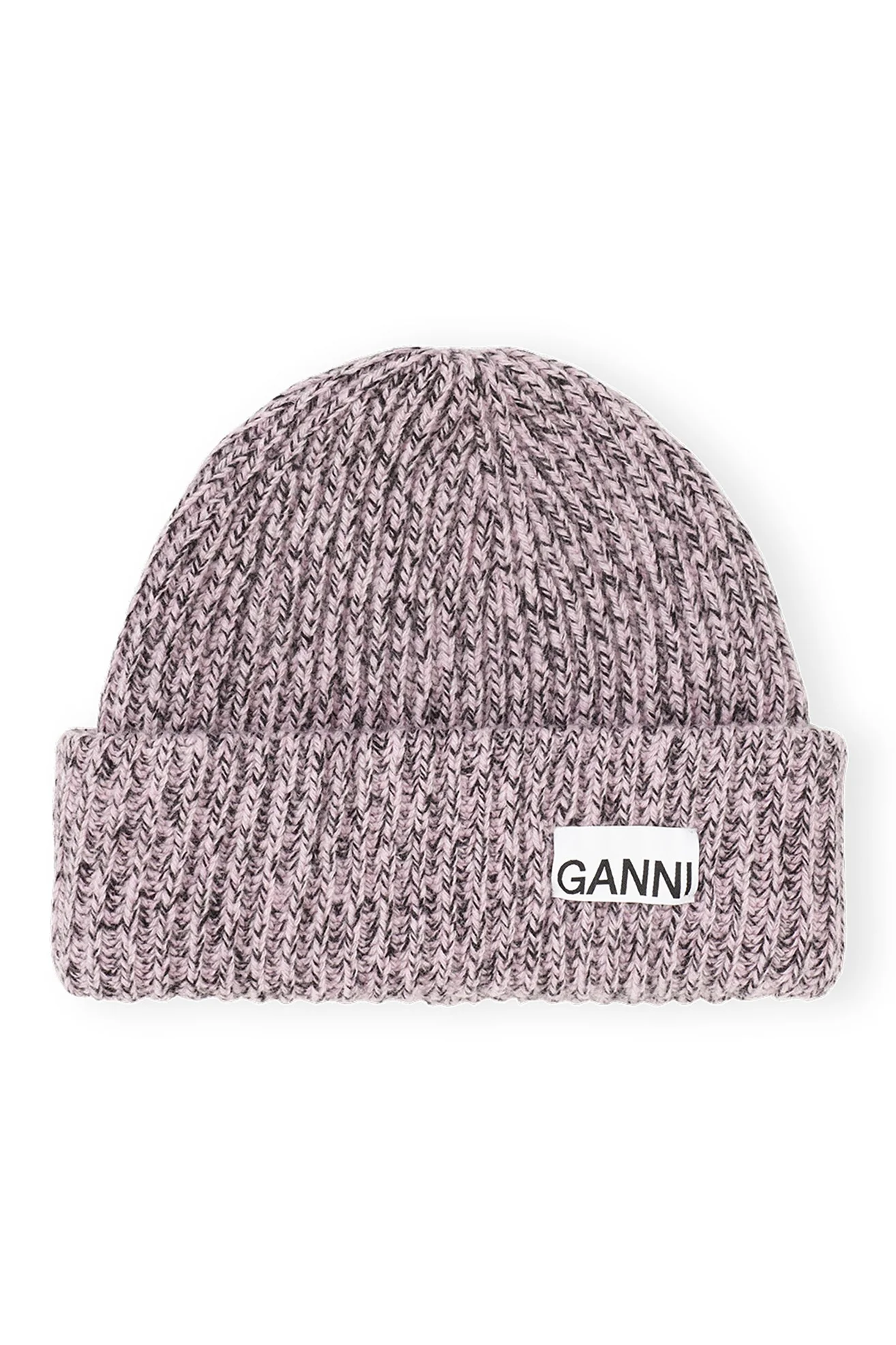 Oversized Wool Rib Knit Beanie | Lilac Sachet