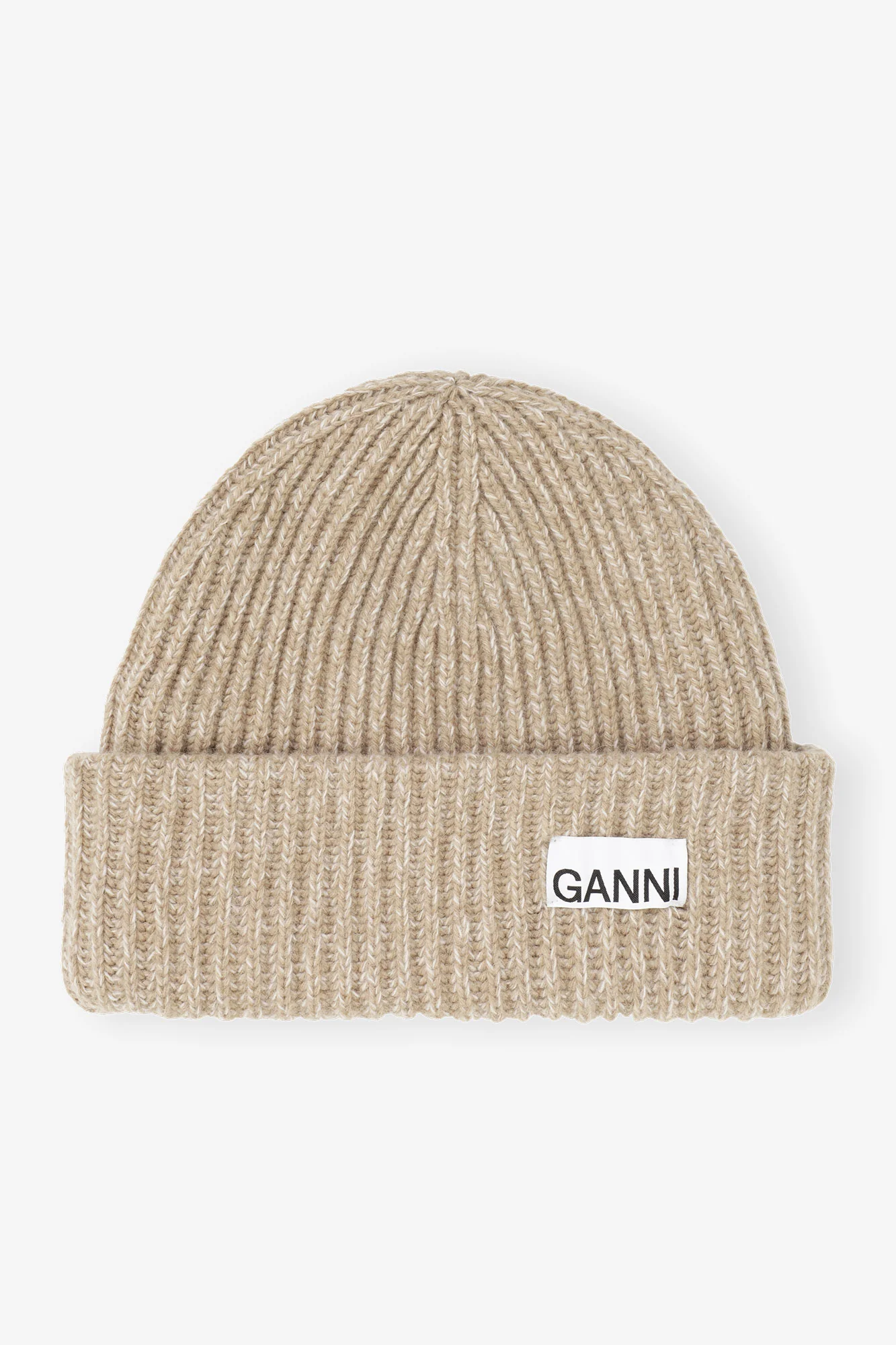 Oversized Wool Rib Knit Beanie | Petrified Oak
