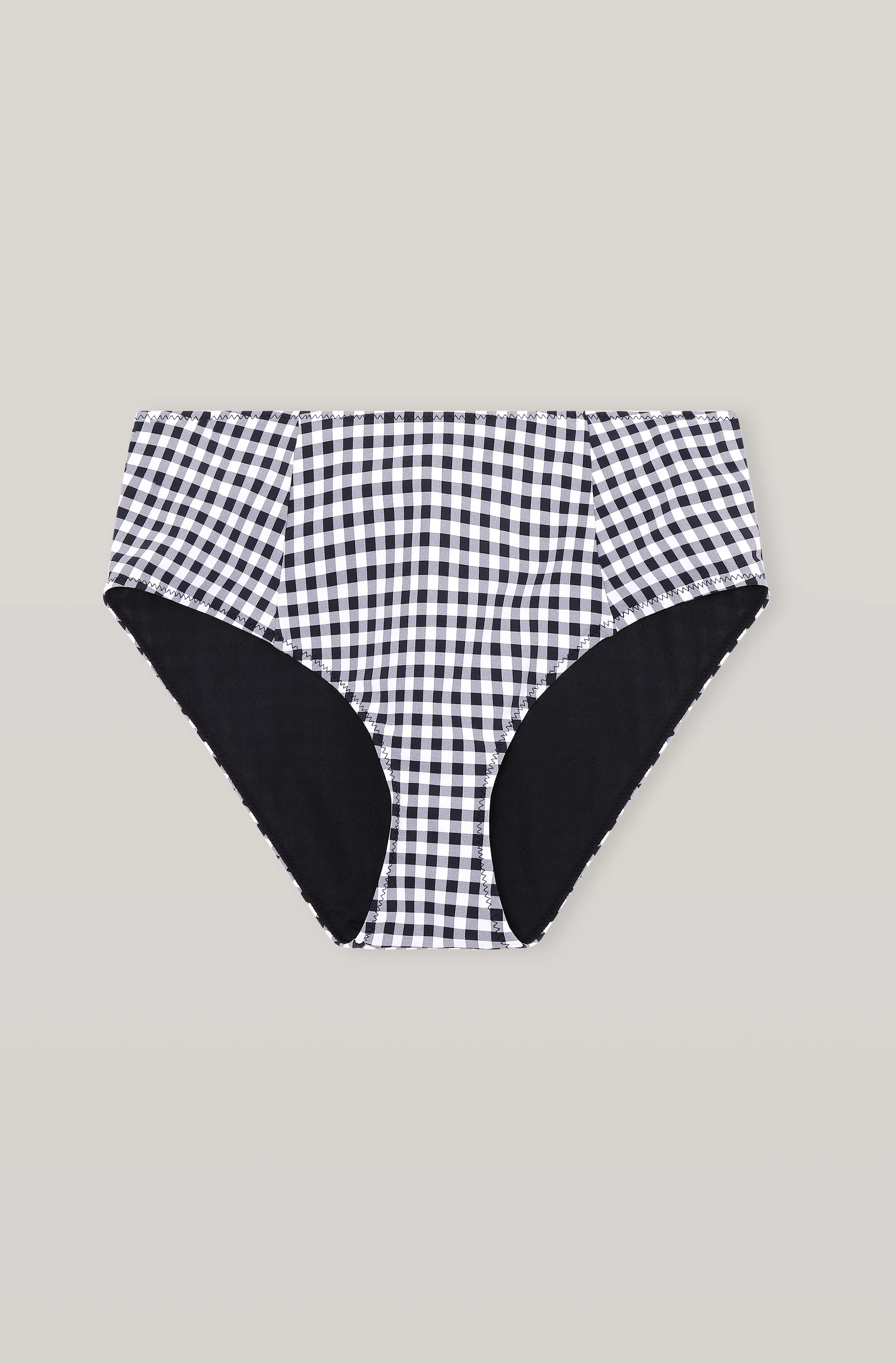 Recycled Check Highrise Bikini Briefs | Black