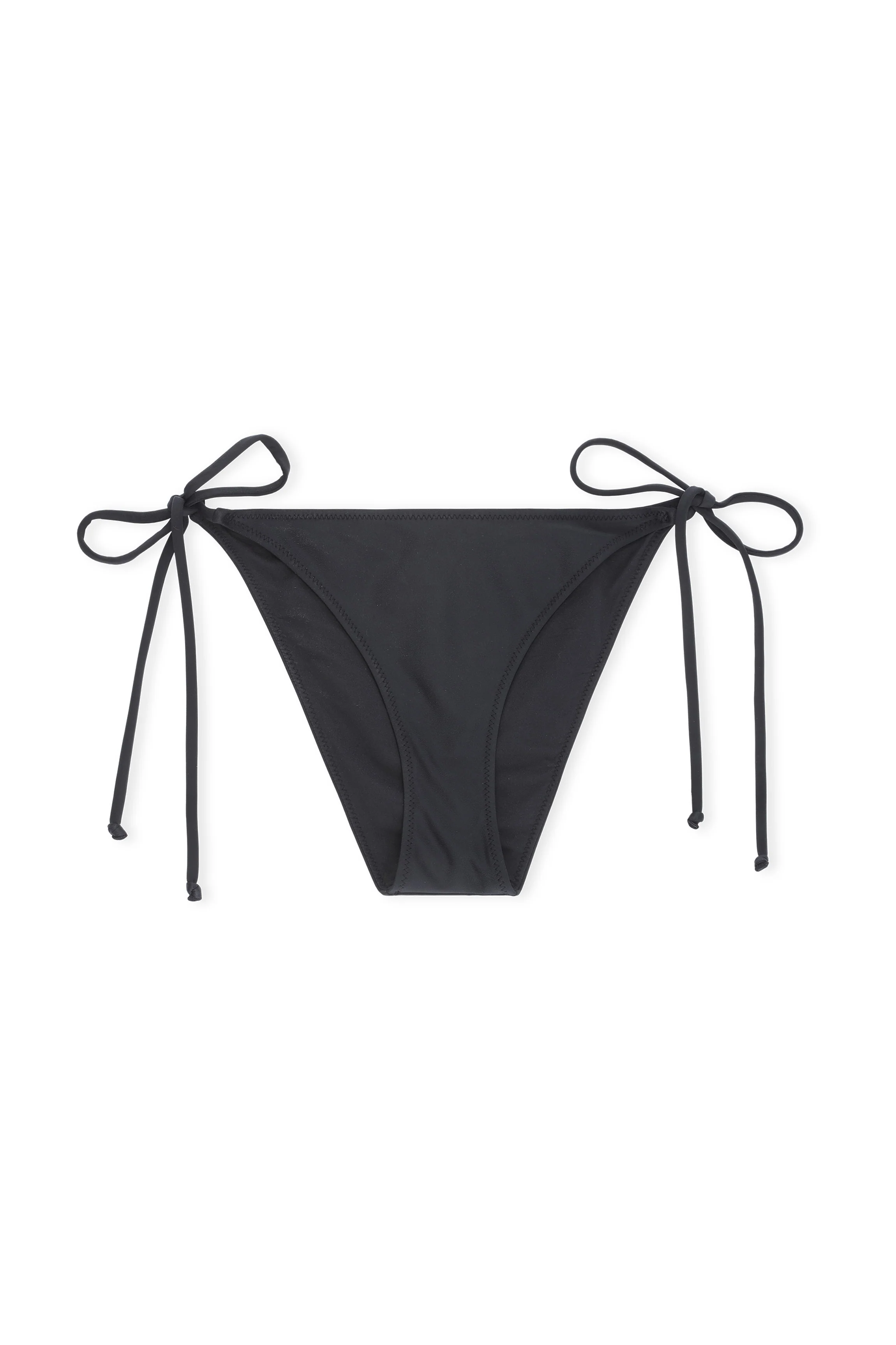 Recycled Core Solid String Bikini Briefs | Black