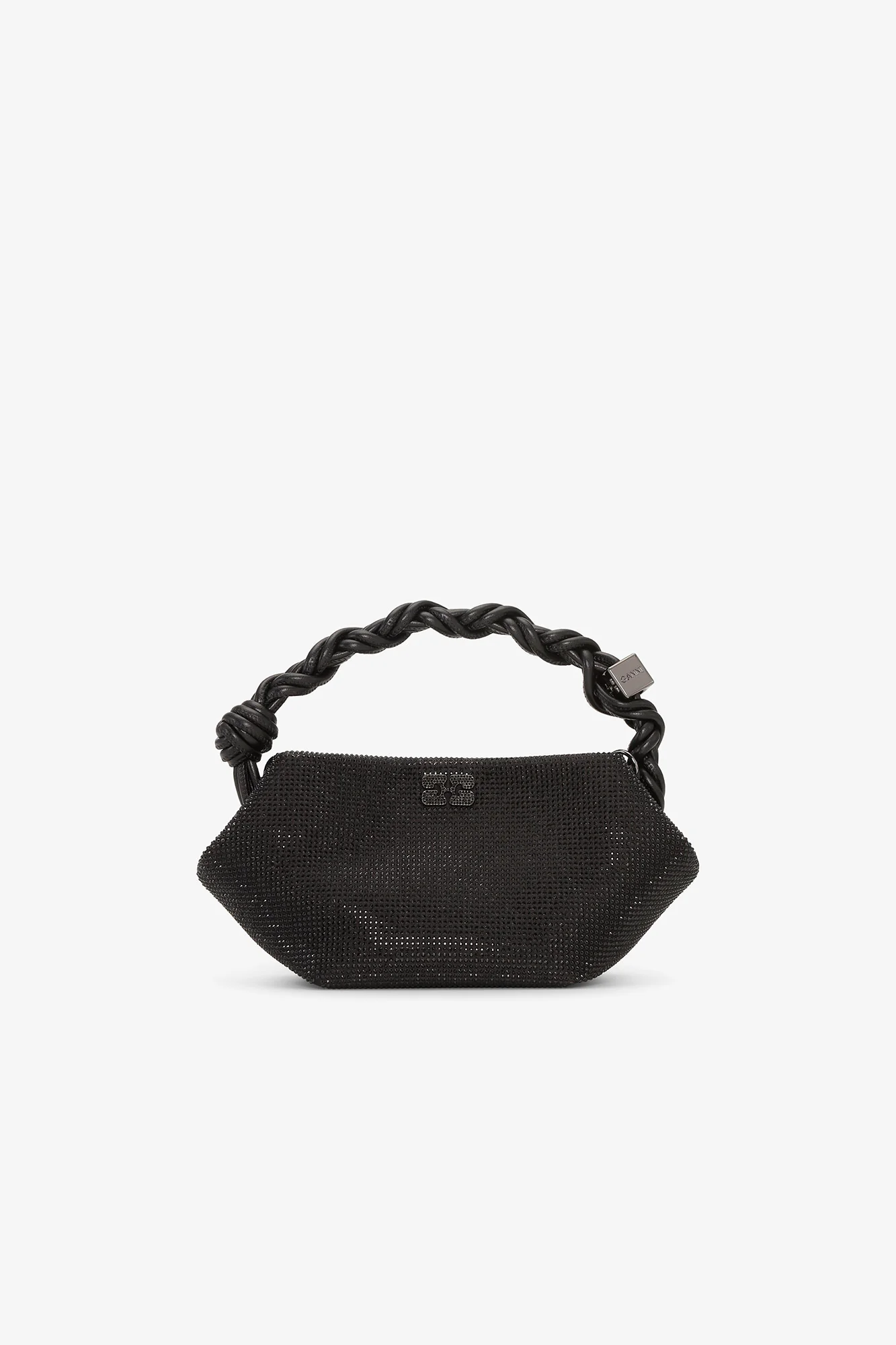 Satin Strass Mini Bou Bag | Black