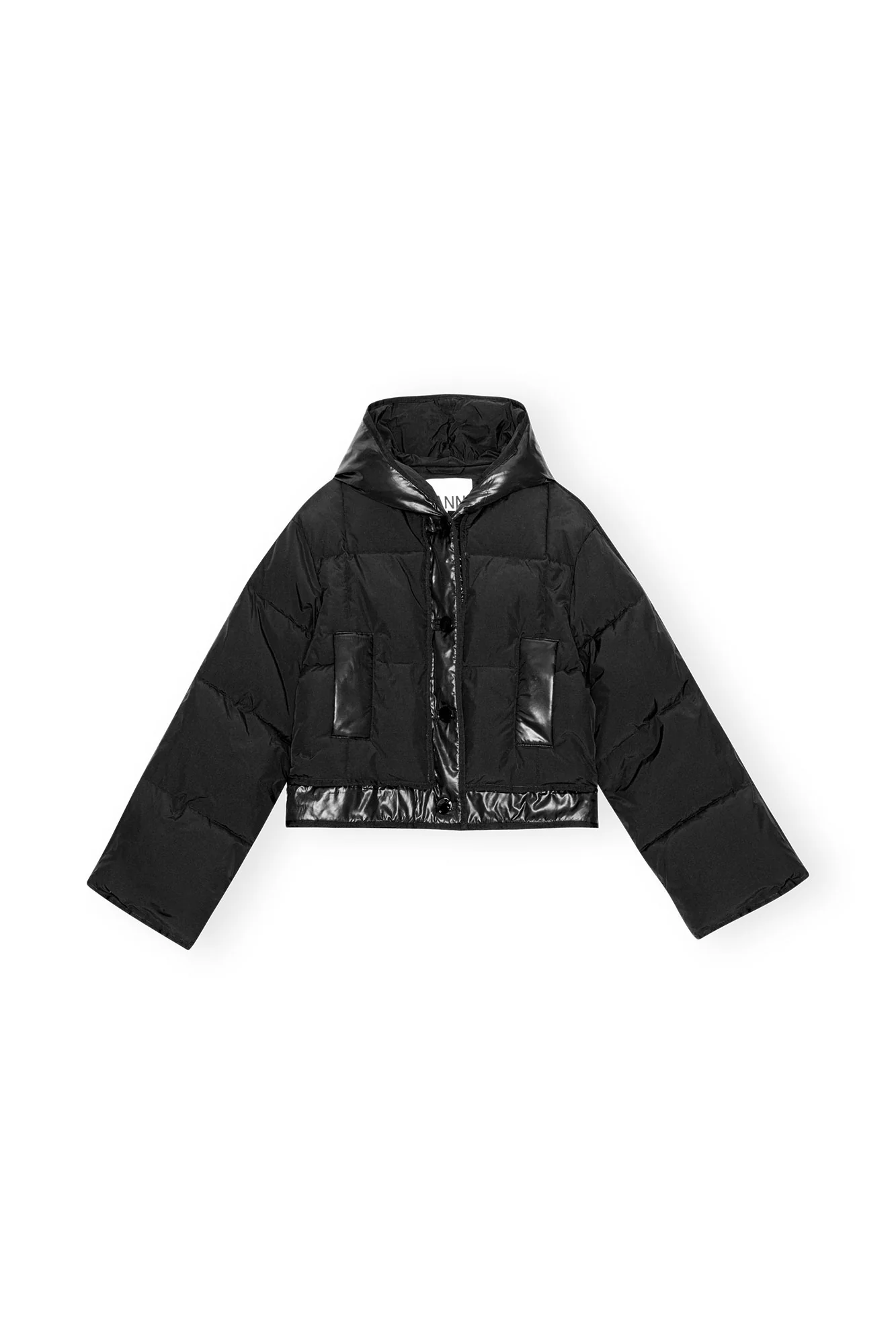 Short Hooded Puffer Jacket | Black