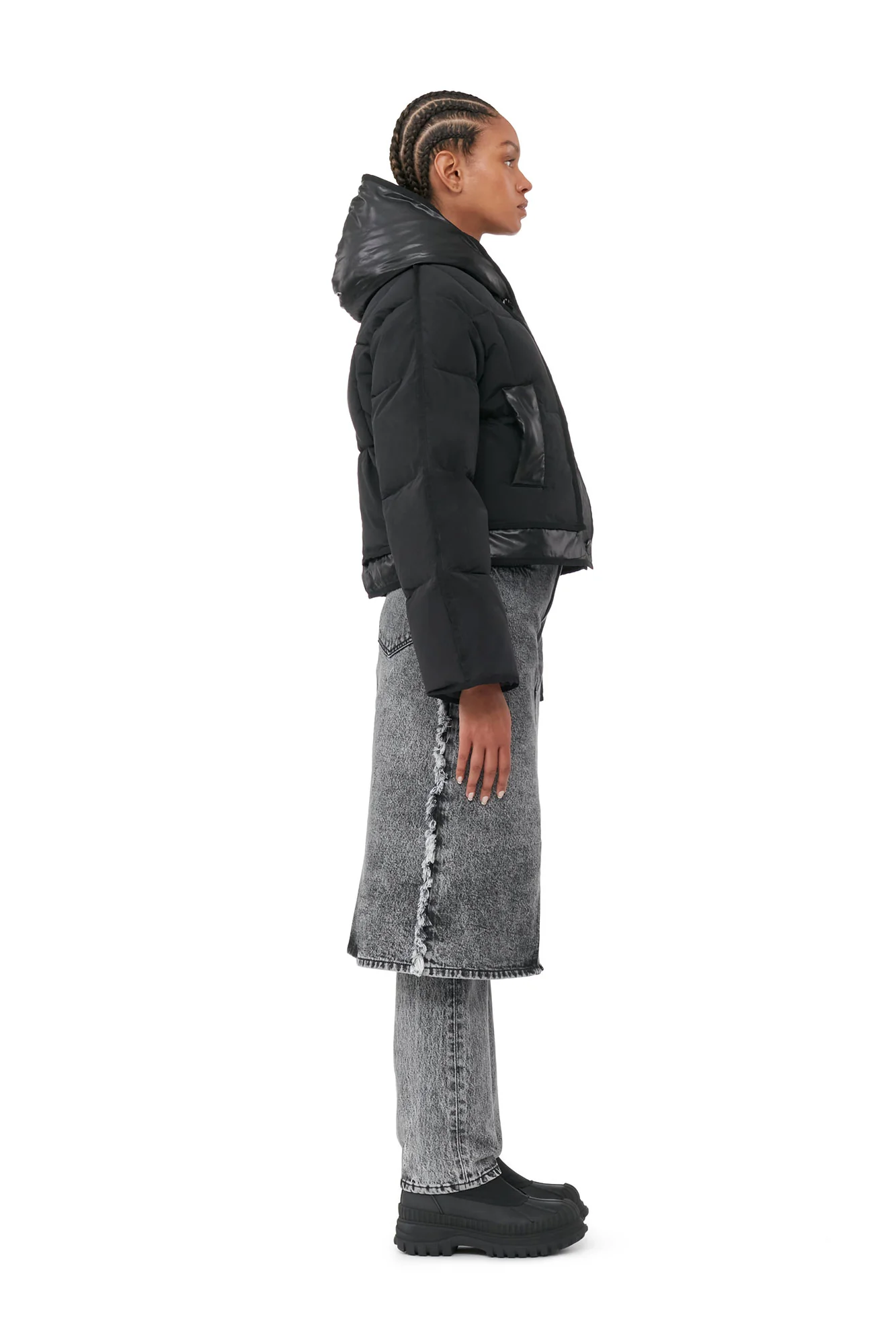 Short Hooded Puffer Jacket | Black - Image 4