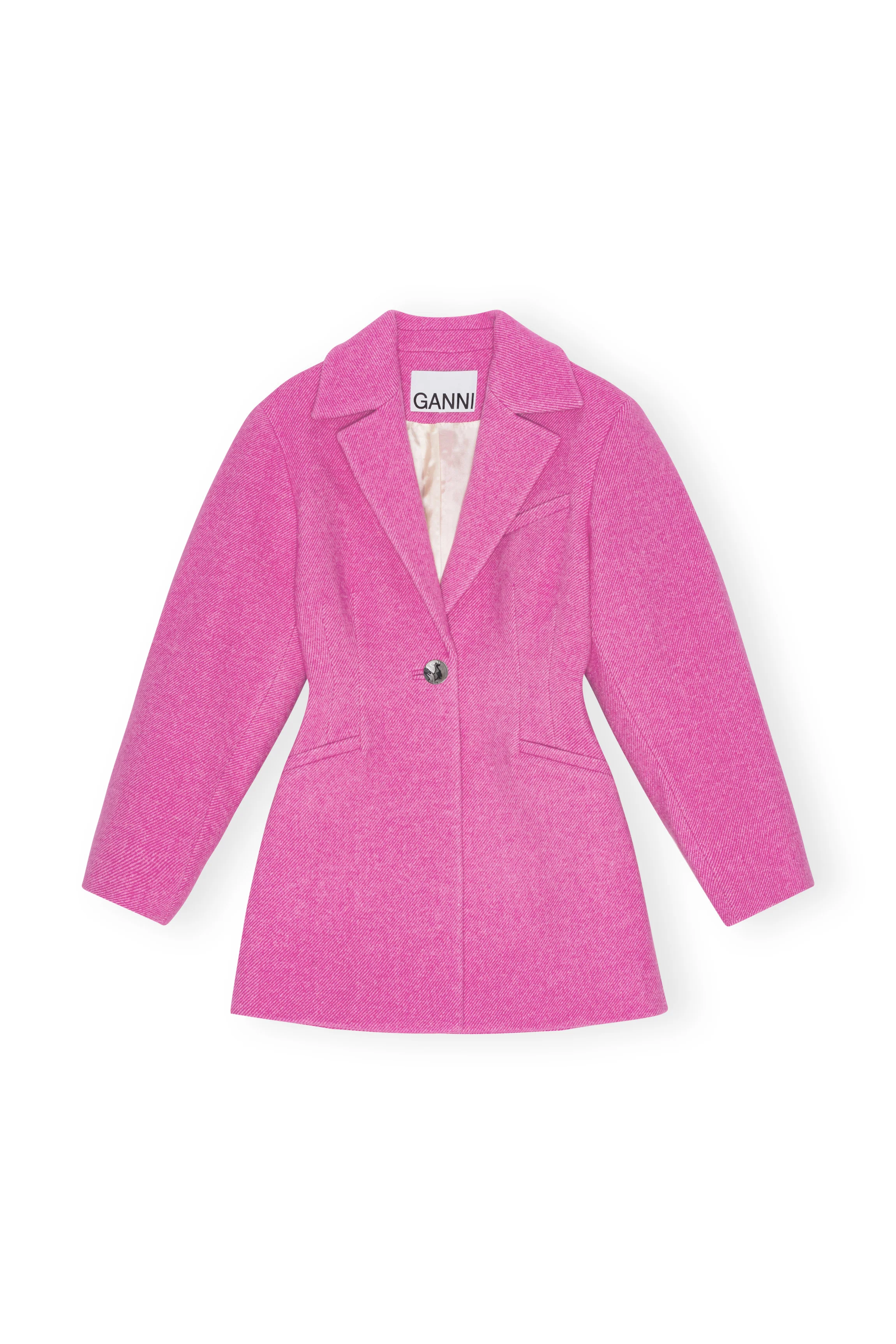 Twill Wool Suiting Fitted Blazer | Fiji Flower