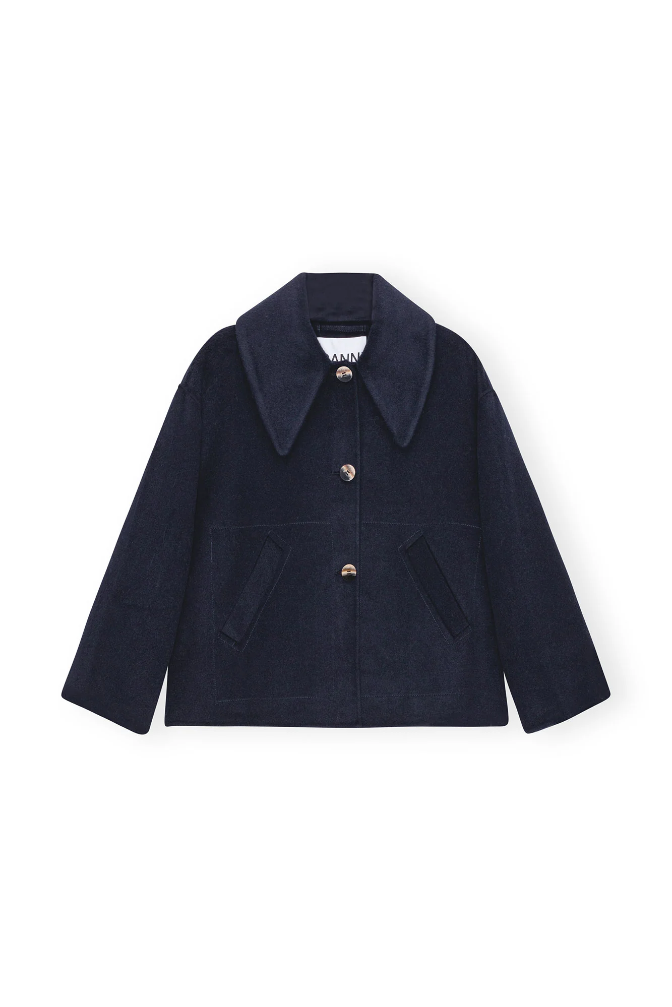 Wool Wide Collar Jacket | Sky Captain