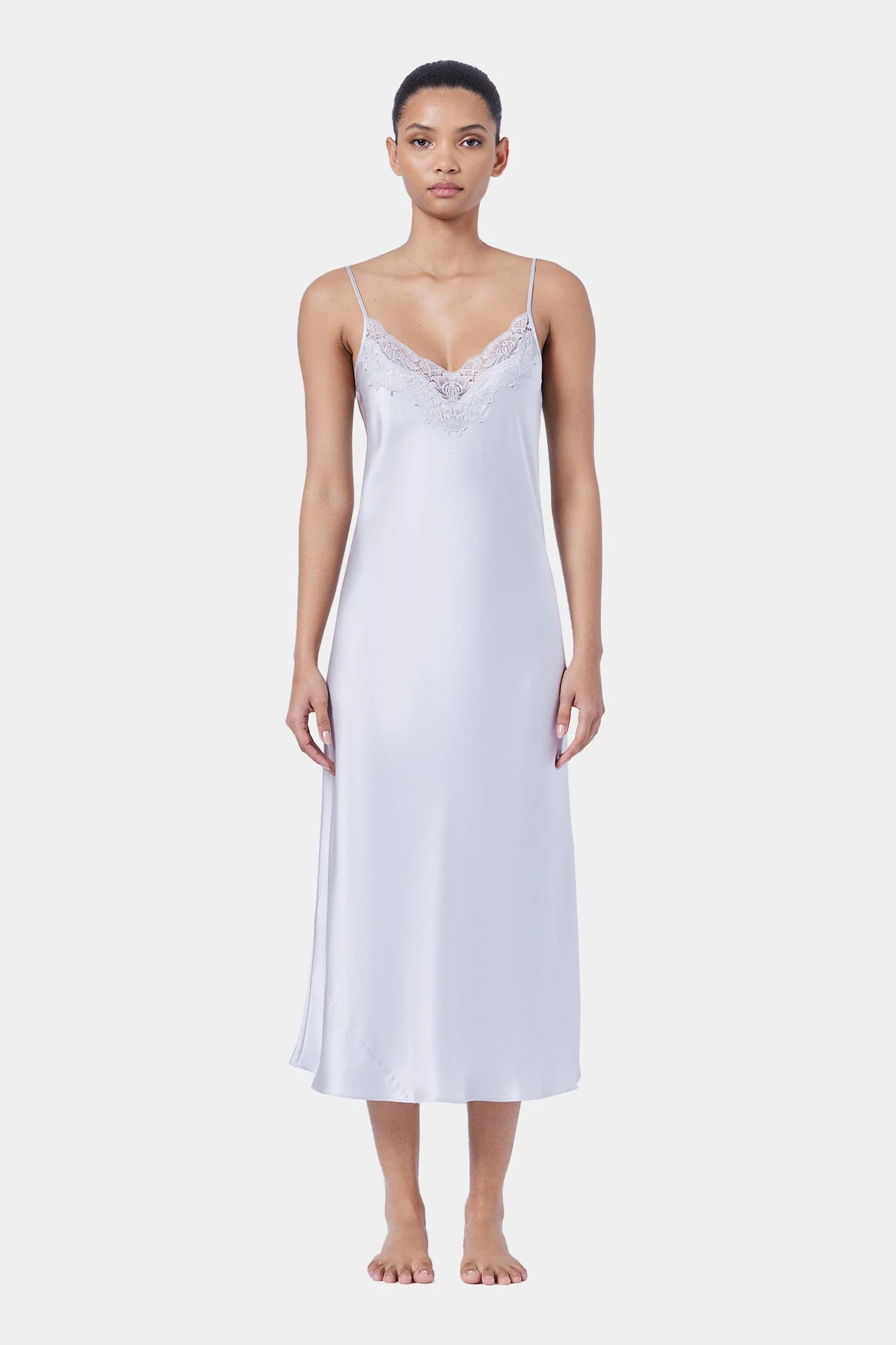 Silk Lace Slip | Silver