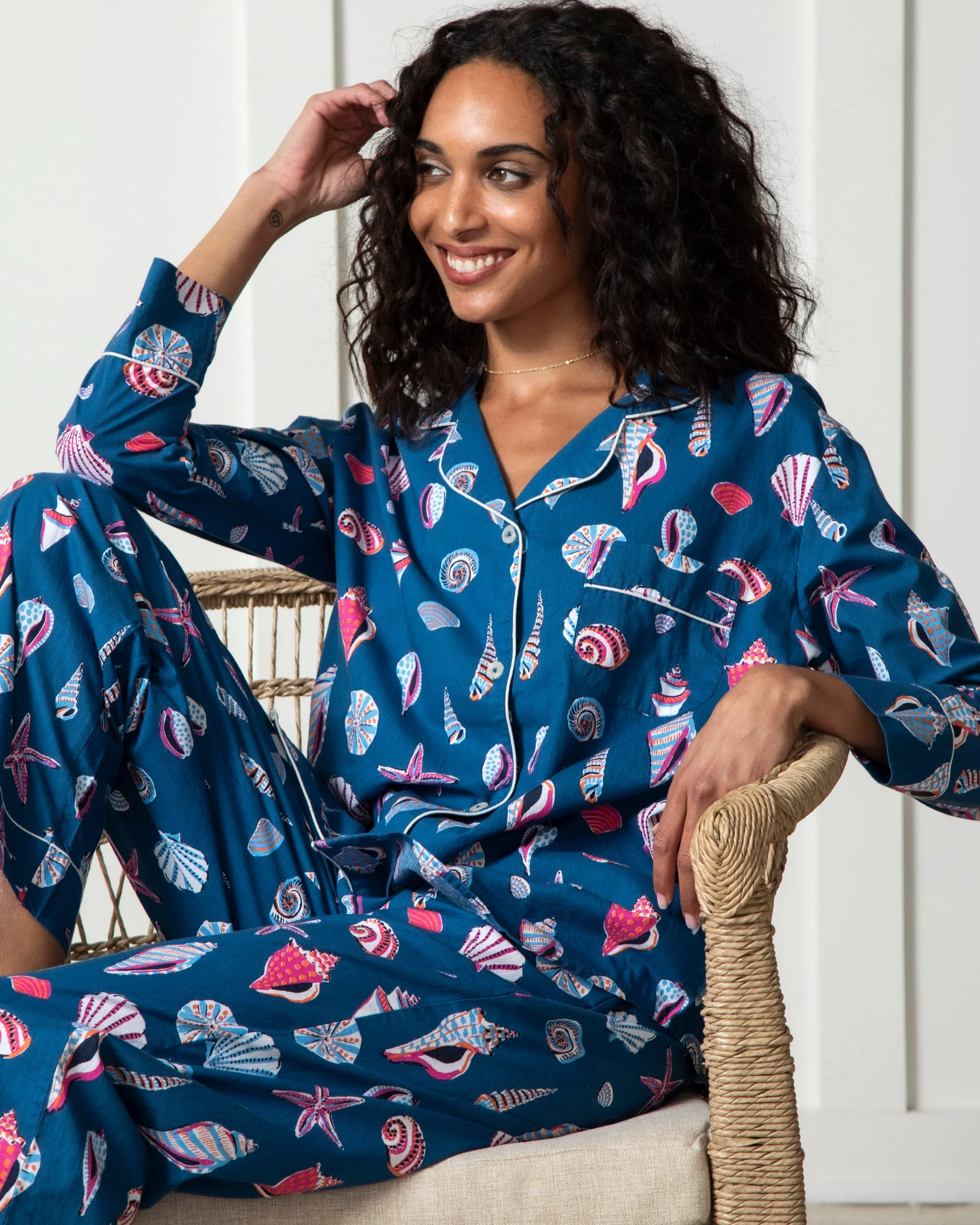 Beachcomber - Long PJ Set | Shoreline Blue