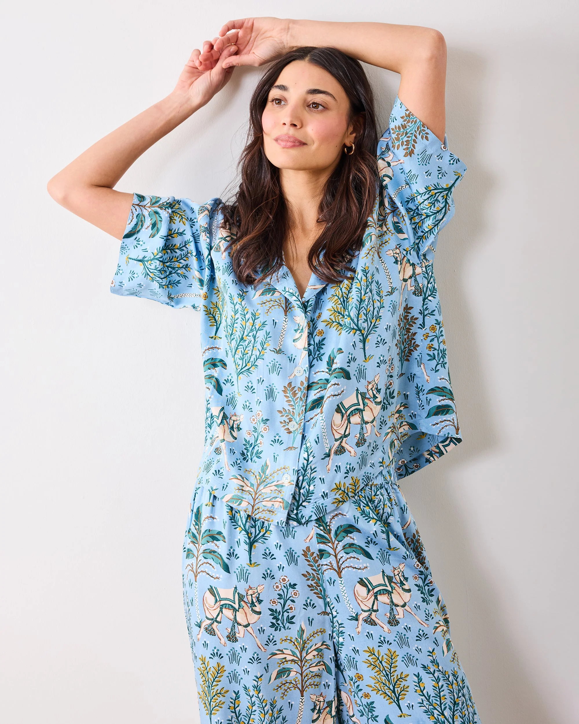 Camel's Courtyard - Eco Satin Wildest Dreams Set | Slate Blue