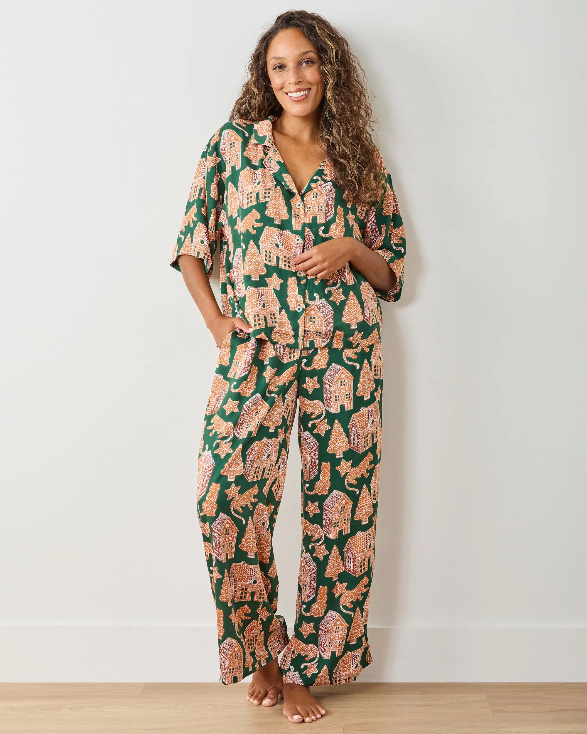 Gingerbread Party - Eco Satin Wildest Dreams Set | Hunter Green