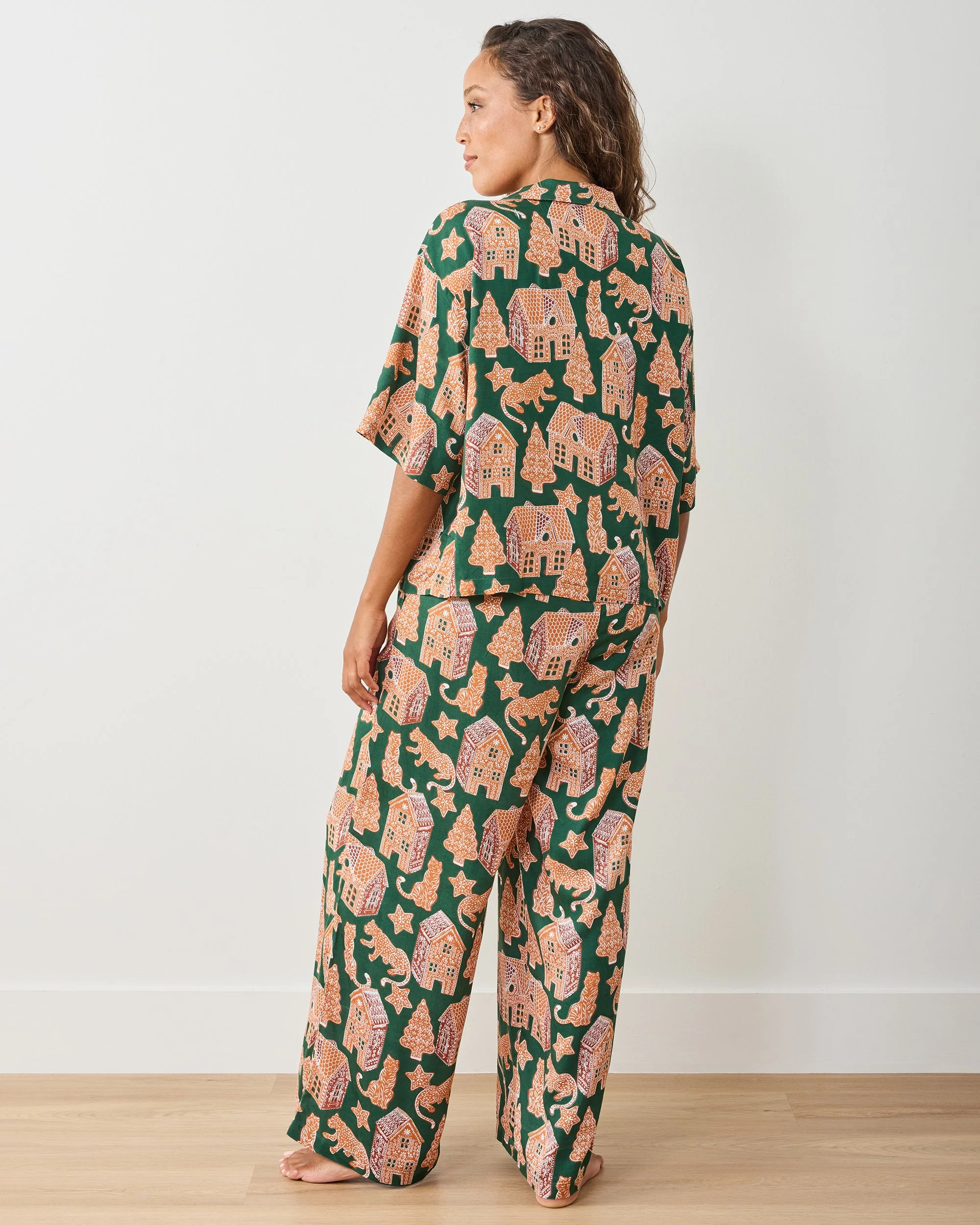 Gingerbread Party - Petite Eco Satin Wildest Dreams Set | Hunter Green - Image 4