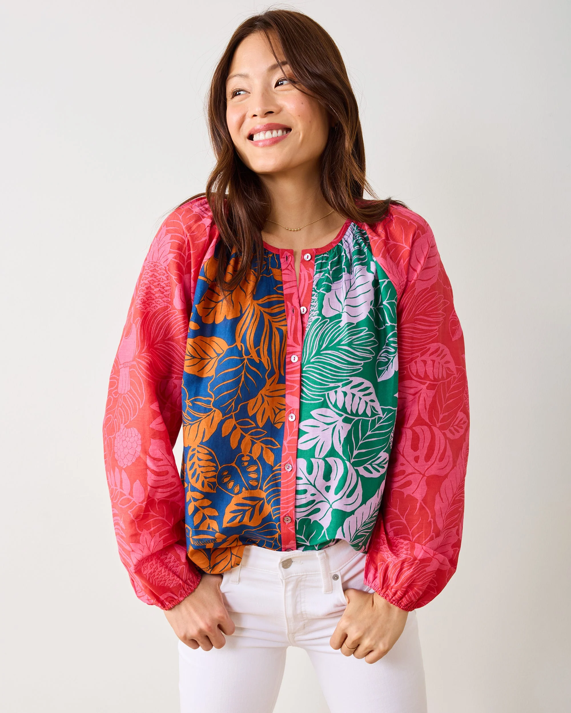 Toucan Treetop - Step Ashore Blouse | Multi Palms